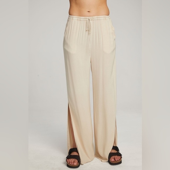 NEW CHASER Devine Off-White Bark Trousers Size Small Sandwashed Tan khaki - Picture 1 of 16